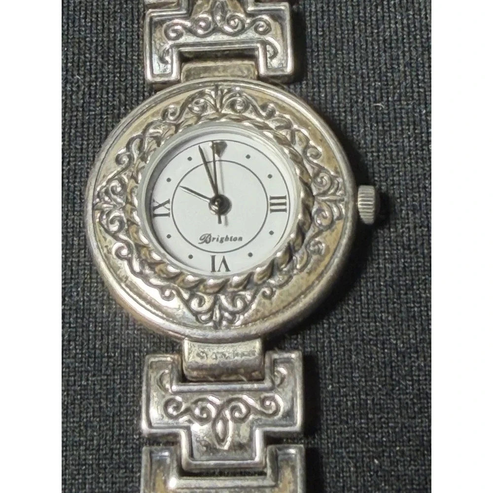 Brighton Montreal Women's Silver Tone Watch Ornate Bracelet Quartz Untested